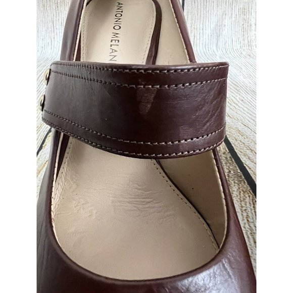 Antonio Melani Women Mary Jane Stiletto Heels Size 10‎ M Brown Leather Comfort - Picture 11 of 11